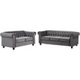 thumbnail image 2 of Best Master Furniture Venice 2 Piece Velvet Sofa and Loveseat Set in Gray, 2 of 2