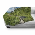thumbnail image 3 of View Soft Flannel Fleece Throw Blanket, Old Chinese Building Area Panorama in Nature Exotic Scene, Cozy Plush for Indoor and Outdoor Use, 70" x 90", Turquoise Green, by Ambesonne, 3 of 6