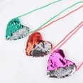 thumbnail image 5 of Xinyolin Kids Girl Dual Color Sequins Heart Shape Shoulder Bag Coin Purse Small Handbag, 5 of 8