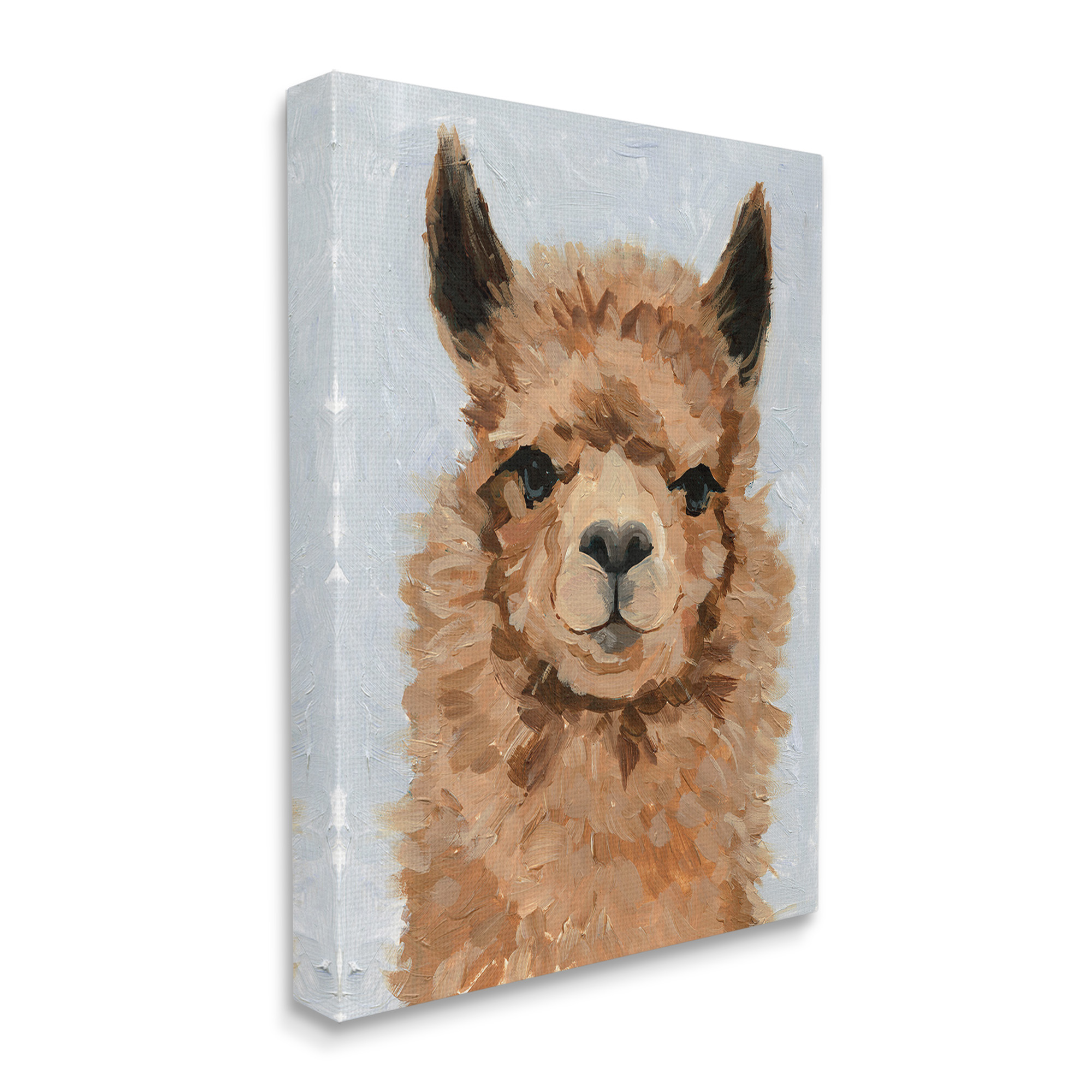 Stupell Industries Fuzzy Llama Painting Animals & Insects Painting Gallery Wrapped Canvas Art Print Wall Art, 16 x 20