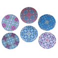 thumbnail image 1 of DOLITY Dessous de Verre Absorbants Motif Mandala Floral Rond pour Table en Bois Base en Liège 3, 1 of 9