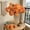 Orange, variant on 3-Head Flocked Ranunculus Artificial Flowers, Realistic Fake Peony Bouquet for Home & Wedding Decor