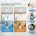 thumbnail image 6 of Ohniyou 72 inch Farmhouse Ceiling Fan with LED Light and Remote,Outdoor Ceiling Fans with 8 Reversible Blades, 3 CCT, 6 Speed, for Patio Living Room Bedroom, White, 6 of 11