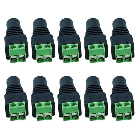 RANMEI Secure Your Led Strip Light 10Pcs Female Dc Connectors 5 5Mm*2 1Mm Thick Copper Head Wire Stable Power Connection