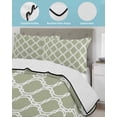 thumbnail image 4 of Quilts Twin Size Bedding Set, Sage Green Morocco Lightweight Quilted Comforter, Geometric Moroccan Abstract Art Soft Reversible Bedspread Coverlet with Pillow Covers for All Season, 68" x 86", 4 of 7