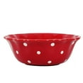 thumbnail image 1 of HLONK 1Pc Exquisite Dot Pattern Salad Bowl Ceramic Fruit Soup Rice Noodle Bowl (Red), 1 of 6