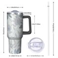 thumbnail image 2 of Floral 40oz Tumbler– Stainless Steel Insulated Tumbler with Handle and Straw, Large Capacity Travel Cup for Hot & Cold Drinks,Thanksgiving,Christmas, Spring,Flower, 2 of 6