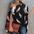 thumbnail image 2 of Chemise à Imprimé Mode, Col Roulé Femme une Épaule Blouse Oversize Femmes Col Roulé une Épaule Top Efficacité Optimale, 2 of 5