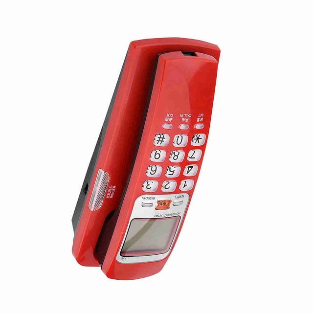 Téléphone Mural, Téléphone Fixe avec Reconnaissance d'Appel FSK DTMF, Cordon pour Bureau, Compartiment Moderne