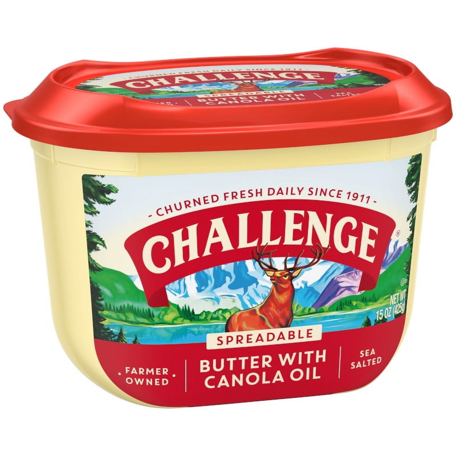 Challenge Butter, Sea Salted, Spreadable Butter with Canola Oil 15 oz Tub