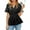 Black, variant on JYLFC Womens Short Sleeve Peplum Blouse Wrap V-Neck Tops with Belt, Pink S