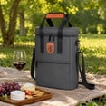 thumbnail image 5 of Wine Cooler Bag, Insulated Travel Bag, Portable Picnic Bag, Thick Padded Heat Insulation, Leakproof Waterproof Shockproof Fabric, for Outdoor Camping Beach Travel Beverage Wine Bottle Storage Gift, 5 of 7