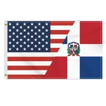 3×5 FT Dominican USA Flag, Large 150D America Dominican Outdoor Banner,Double Side Printing Decor For Patio Garden With Brass Gromment