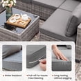 thumbnail image 5 of MaagorVita 7 Pieces Patio Furniture Sets Outdoor All-Weather Sectional Patio Sofa Set PE Rattan Weaving Wicker Patio Conversation Set with Glass Table, Gray, 5 of 8