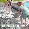 thumbnail image 4 of Outdoor Rug Waterproof Outdoor Plastic Straw Rug Reversible Patio Rug Mat Outdoor Decor Large Area Mats for RV, Picnic, Backyard, Deck, Balcony, Porch, Beach, Camping, 5'x 8',Grey, 4 of 6