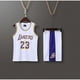thumbnail image 1 of Lakers #23 Lebron James Jersey No.23 Conjunto de uniforme de baloncesto Niños Adultos Niños Blanco M (130-140 cm) Sincero Electrónica, 1 of 1
