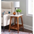 thumbnail image 2 of Pemberly Row Contemporary Mango Wood and Marble Side Table in Brown, 2 of 9
