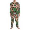 thumbnail image 3 of Sikiie Cactus 4 Mens Pajama Set, Soft Warm Long Sleeve Sleepwear, Cozy Button-Down Pjs for Men-Large, 3 of 7