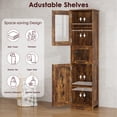 thumbnail image 3 of Modern Tall Bathroom Cabinet Set – 67" Freestanding Double Row Storage Unit with Tempered Glass Doors, Adjustable Shelves, Drawer – Humidity-Resistant MDF, Anti-Tip Safety – For Bathroom, Kitchen, 3 of 8
