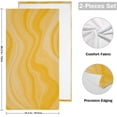thumbnail image 2 of Yellow Strata Marbling Kitchen Hand Towels, Veining Texture Fingertip Bath Towels Ultra Soft and Absorbent, Decorative Face Towels Dish Washcloths, 2 PCS, 28.3"x 14.4", 2 of 5