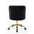 thumbnail image 6 of Swivel Office Chair, Modern Velvet Tufted Upholstered Desk Chair with Golden Five-Star Base, 360°Swivel Height Adjustable Armchair Accent Chair for Living Room Bedroom Home Office, Black, 6 of 7