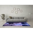 thumbnail image 3 of Ahgly Company Machine Washable Indoor Rectangle Oriental Blue Modern Area Rugs, 7' x 10', 3 of 4