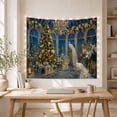 thumbnail image 5 of White Peacocks in Grand Classical Room with Snowy Night View, Serene Cottagecore for Holiday Decor Lovers, Opulent Art Print, Christmas Gift Tapestry Wall Hanging for Living Room and Bedroom, 5 of 7
