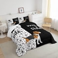 thumbnail image 4 of Paw Comforter Set Queen,Cute Puppy Bones juego de cama Blanco y Negro Animal, 4 of 6