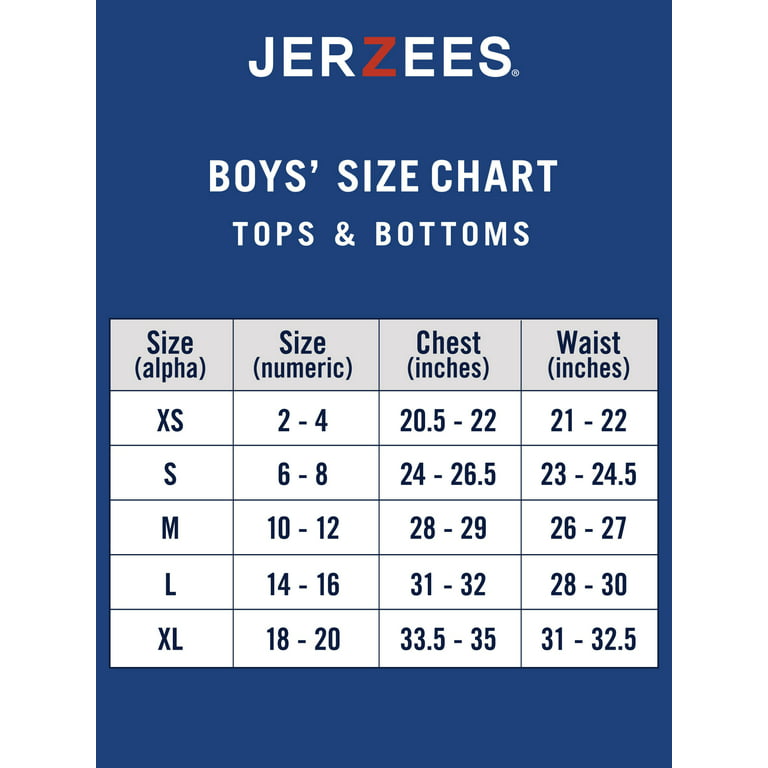 Jerzees - Size Chart 