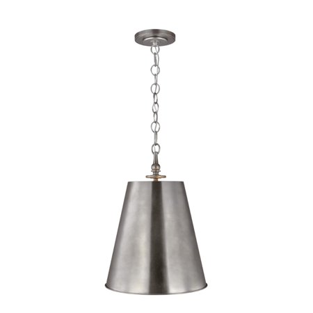 Generation Lighting TP1012ANL Capri from TOB Thomas O Brien-Two Light Pendant-16.75 Inches Wide by 23.5 Inches Tall Antique Nickel Finish with Antique Nickel-?Steel Shade