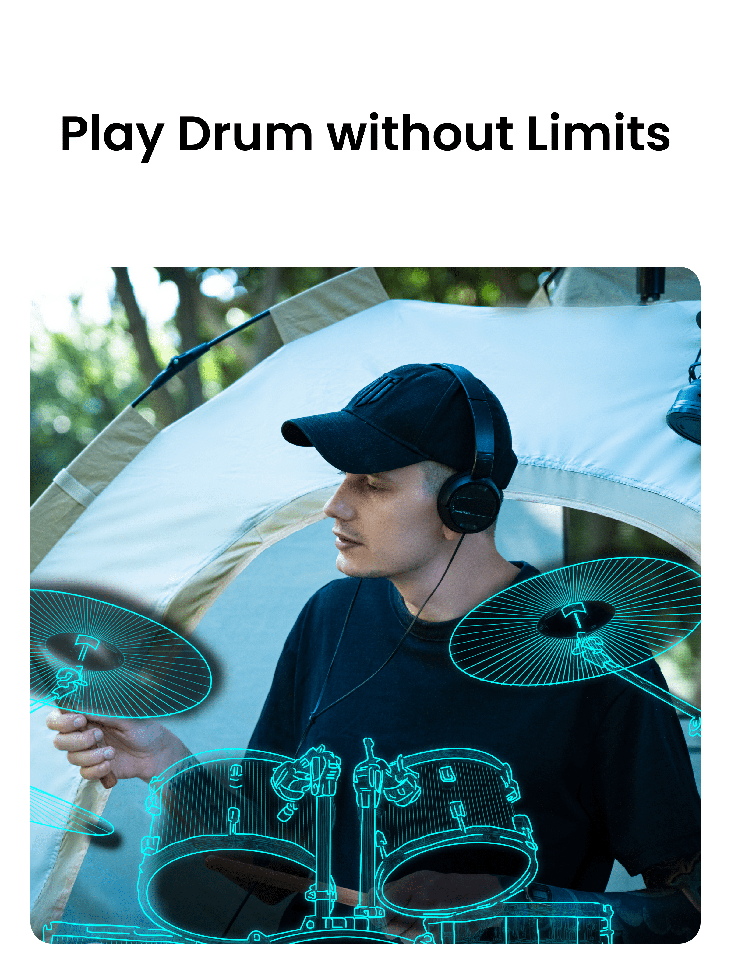 AeroBand Electronic Drum Set PocketDrum2 MAX（2025 Version）, Air Drum Sticks & Pedals & Bluetooth Adapter, 8 Tones and USB Midi(Earphone Included)