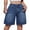Drak Blue, variant on Womens Jean Shorts Mid-Low Waisted Y2k Bermuda Denim Shorts Summer Casual Streetwear Jorts
