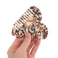thumbnail image 3 of Unique Bargains 1 Pc Heart-shaped Hair Comb Black Brown Acetate Sheet, 3 of 5