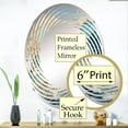 thumbnail image 3 of Designart "Liquid Wave Art of Ocean Charm II" Ocean Spiral Round Wall Mirror - Coastal Oval Printed Decorative Mirror - Multiple Color Options, 3 of 5