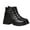 Black, variant on Lovskoo 2024 Ankle Boots for Women Round Toe Platform British Korean Style Fall And Winter Heightening Thick Sole Fall And Winter Short Boots White