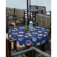 thumbnail image 2 of 4th of July Tablecloth with Umbrella Hole and Zipper Patriotic Stars Stripes Round Outdoor Tablecloths 60 Inch Outside Table Cloths Donuts Cakes Patio Table Cloth Cover for Independence Day Garden, 2 of 5