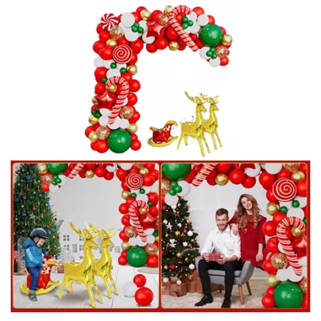 Xmas Balloons Decorations, Home Decor Xmas Balloon Garland Arch Kit Quick Assembly Candy Shaped for Party
