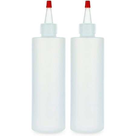 

BRIGHTFROM Condiment Squeeze Bottles 8 Ounce BPA Free Squirt Bottle with Red Top Cap Great for Syrup Ketchup Mustard Sauces Dressing Oil Arts and Crafts Leak Proof - Pack of 2