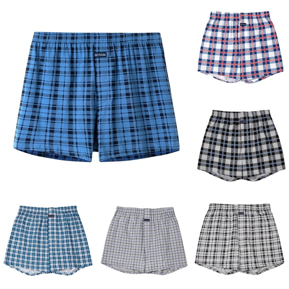Uikmnh Loose Men Underwear Pure Big Shorts High Waist Breathable Casual Soft Everyday Comfort