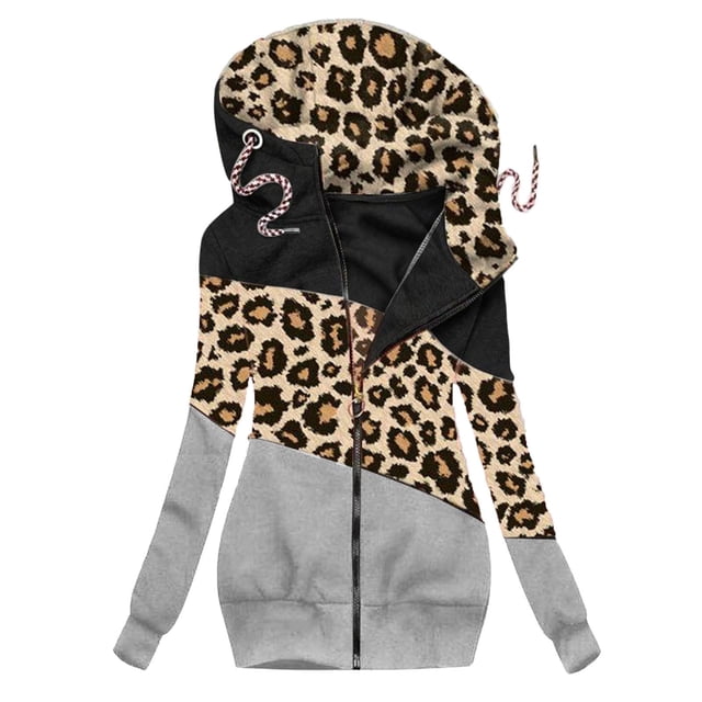 Ruimatai Women's Solid Stitching Drawstring Hooded Slim Fashion Jacket Coat Outwear