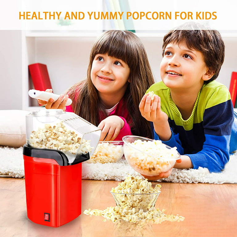 2 Pack Popcorn Machine, Hot Air Popcorn Maker No Oil Popcorn Popper Machine  with Measuring Cup and Top Cover, Electric Popcorn Maker Machine easy to  clean 