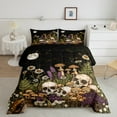 thumbnail image 2 of Erosebridal Boho Skull Bedding Sets Full with Comforter, Boho Moon Galaxy Duvet Insert, Mushroom Flower Reversible Comforter Sets Full Size, Breathable Bedroom Decor, 3-Piece, 2 of 8