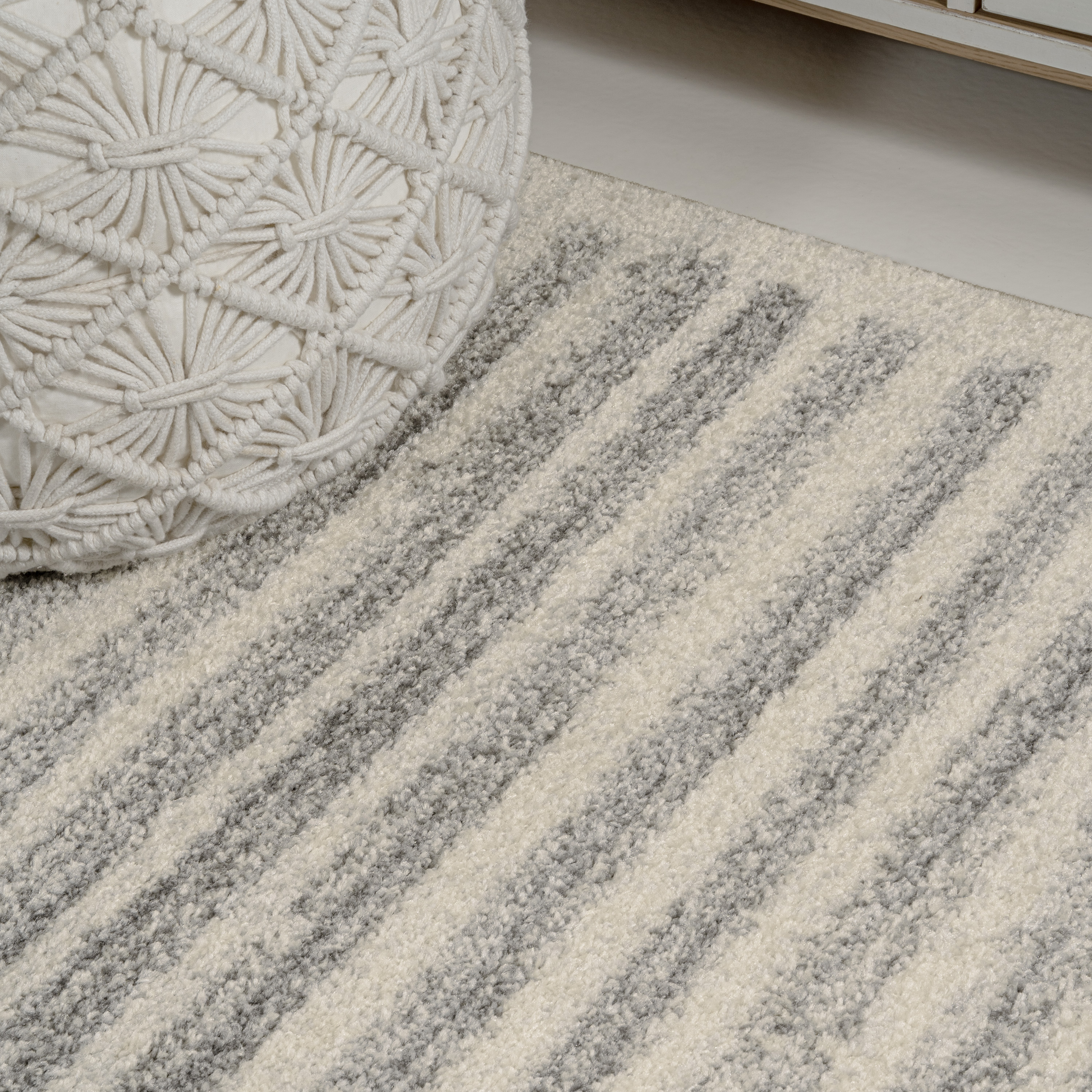 JONATHAN Y MOROCCAN HYPE 2 x 8 Runner Rug, Khalil Berber Stripe - Cream/Gray, MOH207C-28