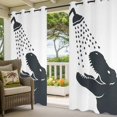 thumbnail image 2 of Outdoor Curtains for Patio Waterproof Dinosaur Shower Indoor/Outdoor Curtain Tiebacks Funny Animal Shadow Privacy Curtain Sun Block Grommet Drapes for Pergolas Gazebo Porch 2 Panel 54x108 Inch, 2 of 9
