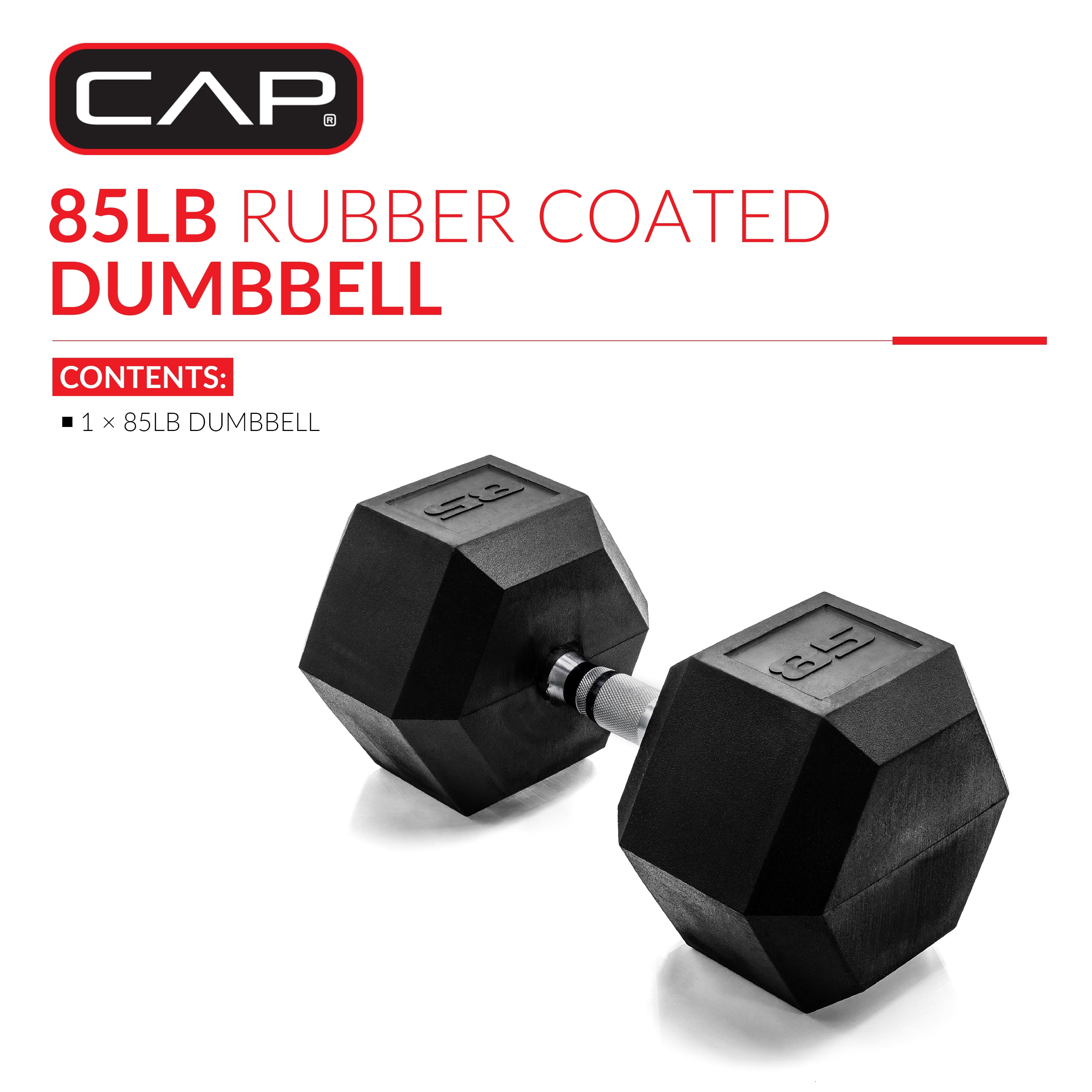 CAP Barbell Coated Hex Dumbbell, Single 85 lbs