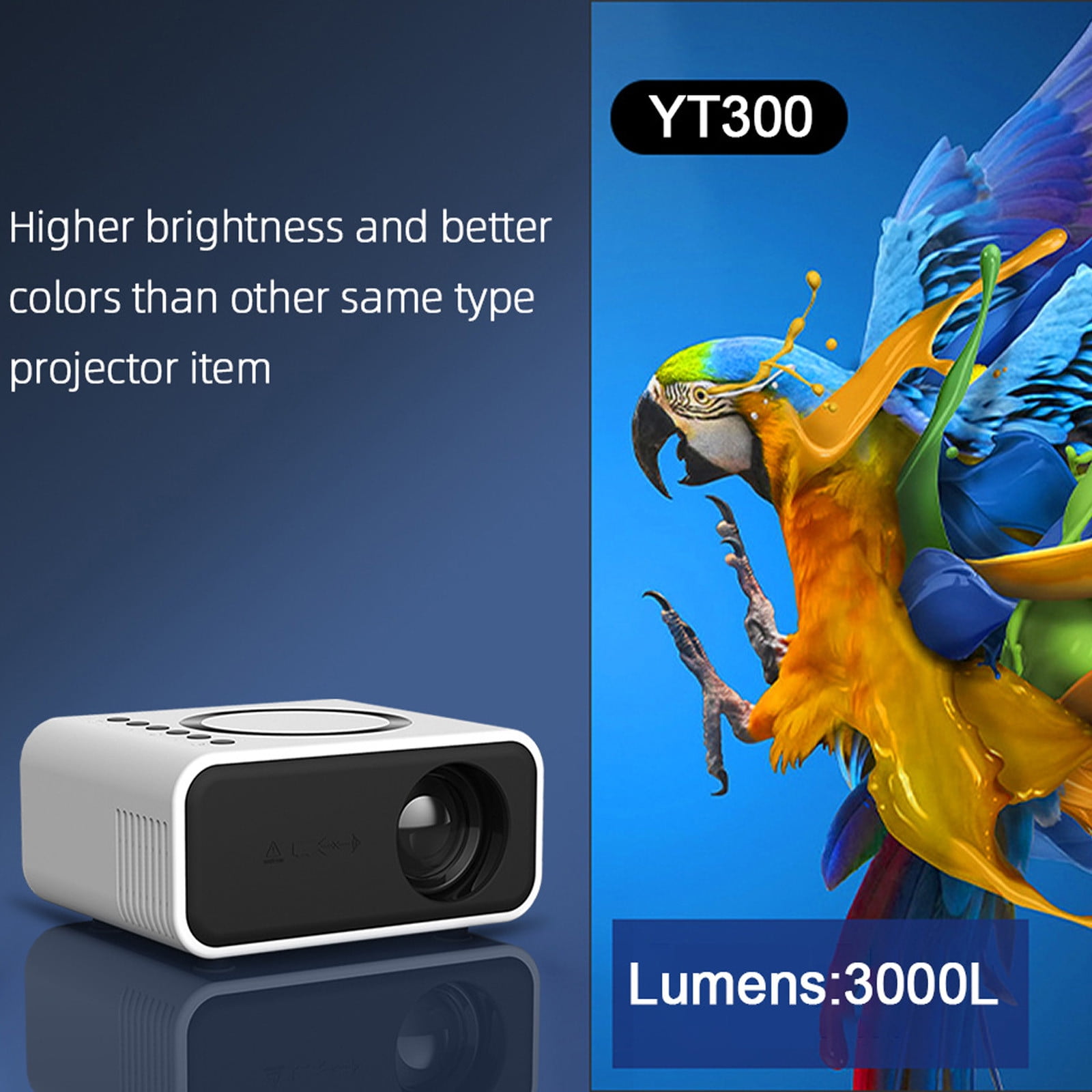 Nkmbld Smart Projector with WiFi and Bluetooth, Mini Portable Automatic Projector Outdoor/Indoor Movie Projector Compatible with HDMI/USB/iOS/Android/Windows