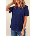 thumbnail image 2 of Women's Classic Blue Crew Neck Tee - Soft and Breathable, 2 of 12