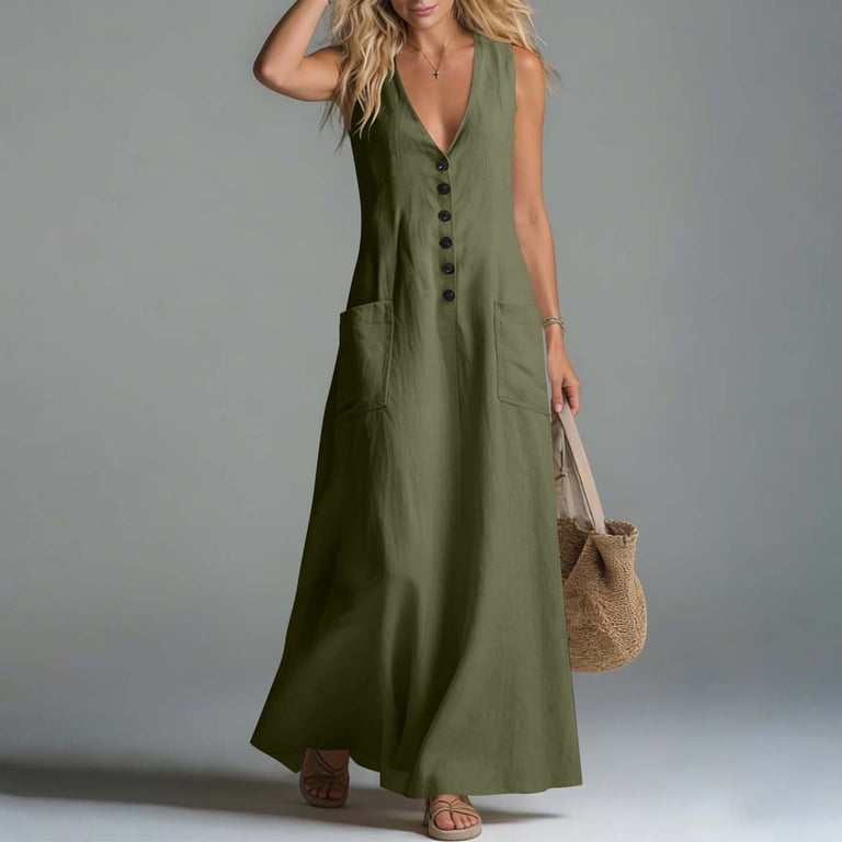 loose tank maxi dress Womens Tie Dye Sleeveless Bohemian Maxi Tank Dress Holiday Beach Loose Sundress