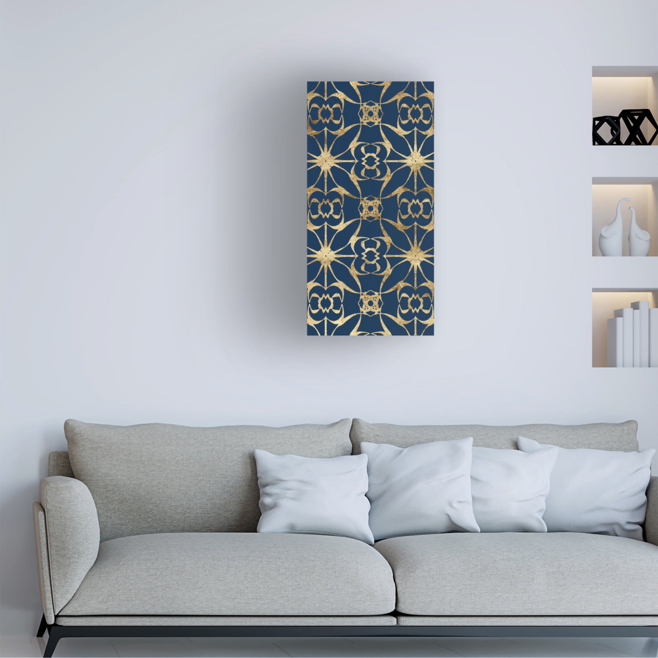 Trademark Fine Art Alonzo Saunders  Motif on Blue VIII Canvas Wall Art