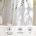 thumbnail image 6 of Eucalyptus Semi Sheer Curtains Drapes for Living Room, Bedroom, French Doors Window 45 Inches Long, Sage Green Botanical Weeping Leaf Rod Pocket Chiffon Curtain Drapery Voile Draperies Panel, 6 of 8